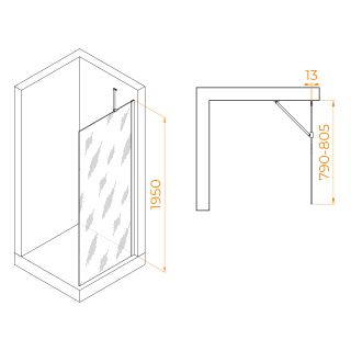 Душевая перегородка RGW WA-110 351011008-11 80см хром